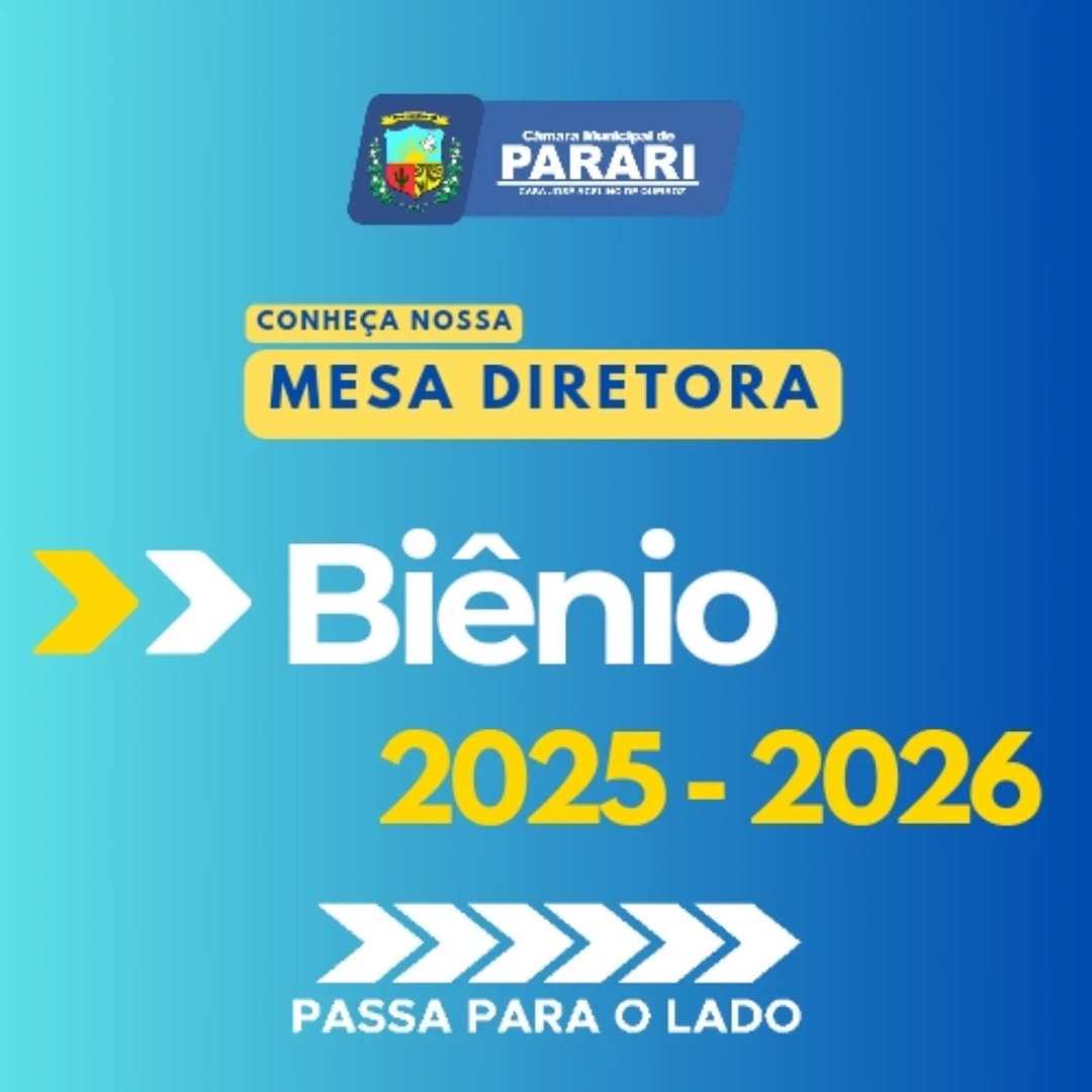 🎉✨ No dia 1º de janeiro, a Câmara de Parari realizou a votação que definiu a mesa dire...