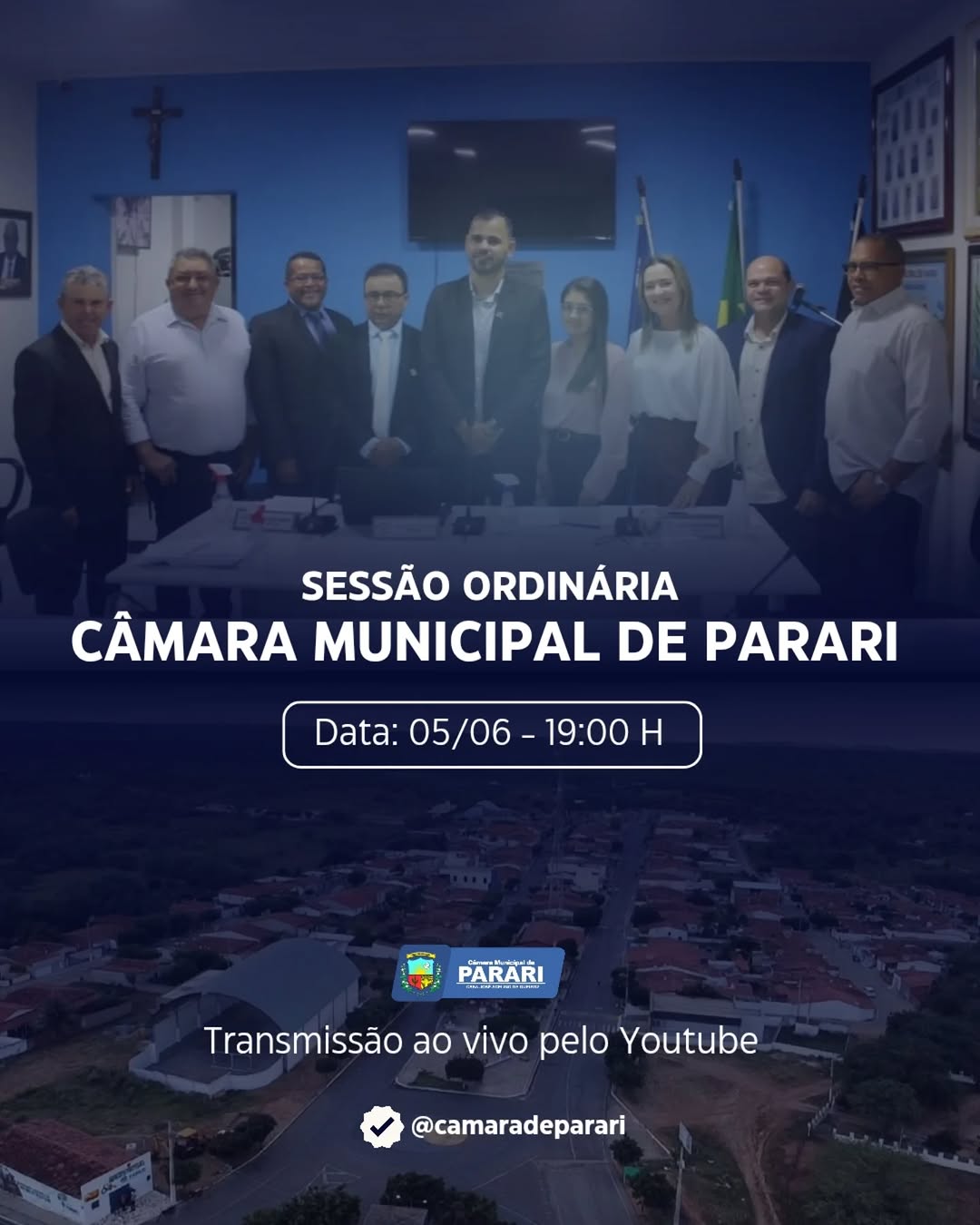 🏛️ Hoje tem Sessão Ordinária na Câmara Municipal de Parari!