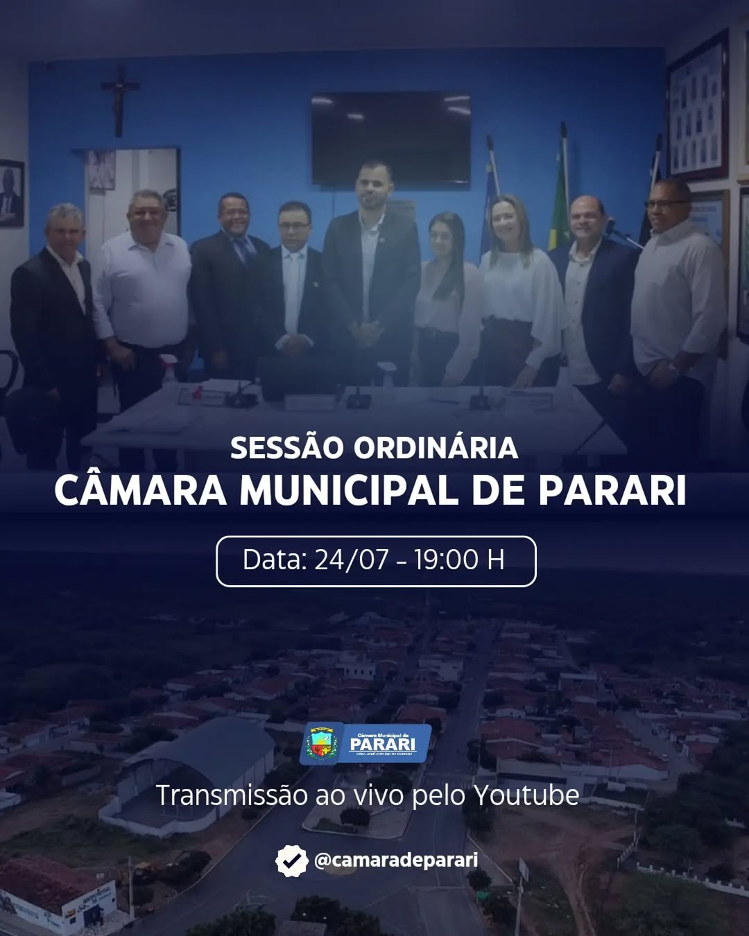 A Câmara Municipal de Parari convida toda a população para participar da primeira sessã...