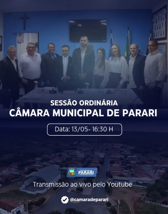 🚨 ATENÇÃO, PARARI! HOJE A CÂMARA MUNICIPAL TEM PAUTAS IMPORTANTES PARA O NOSSO MUNICÍPIO! 🚨