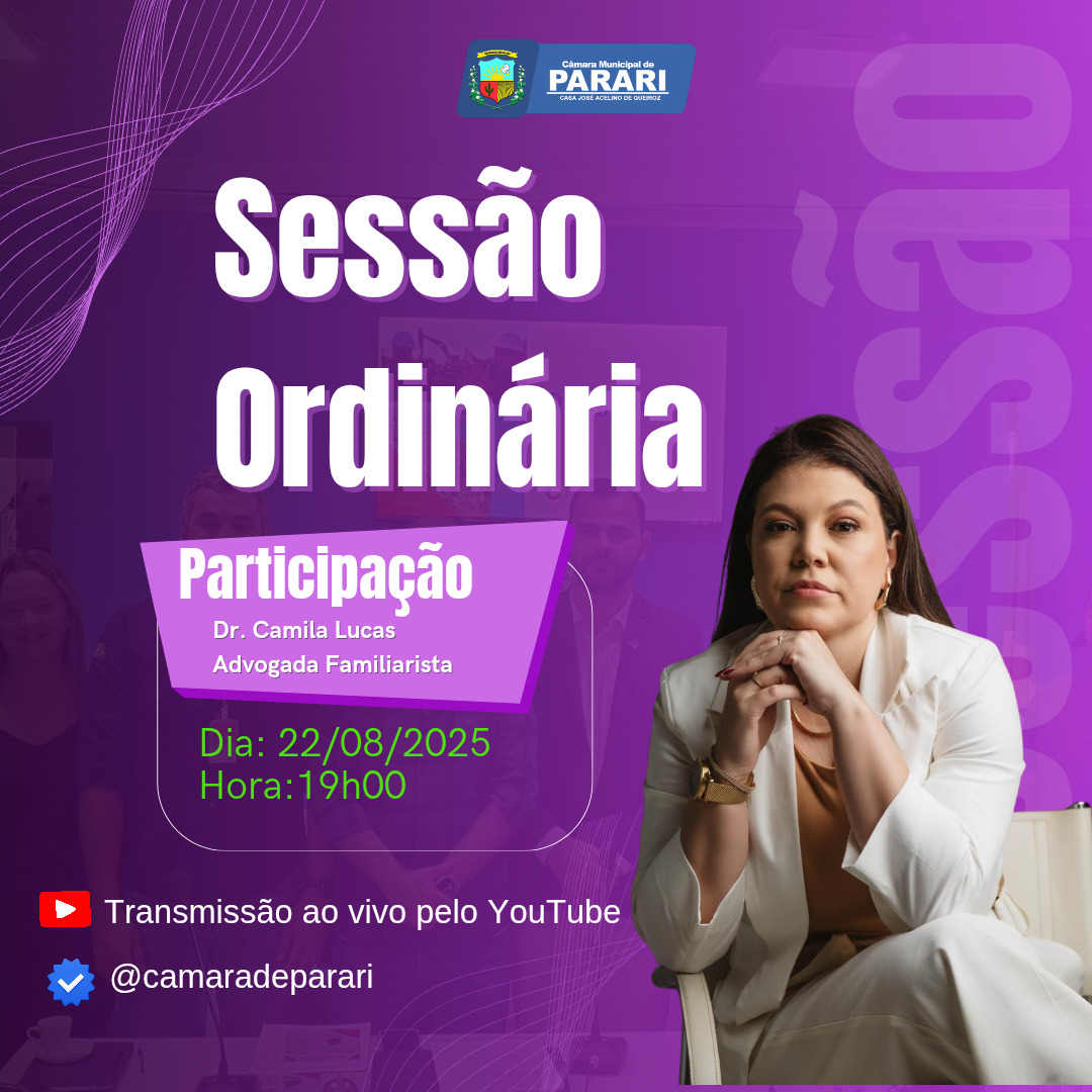 Agosto Lilás em destaque na Câmara de Parari!