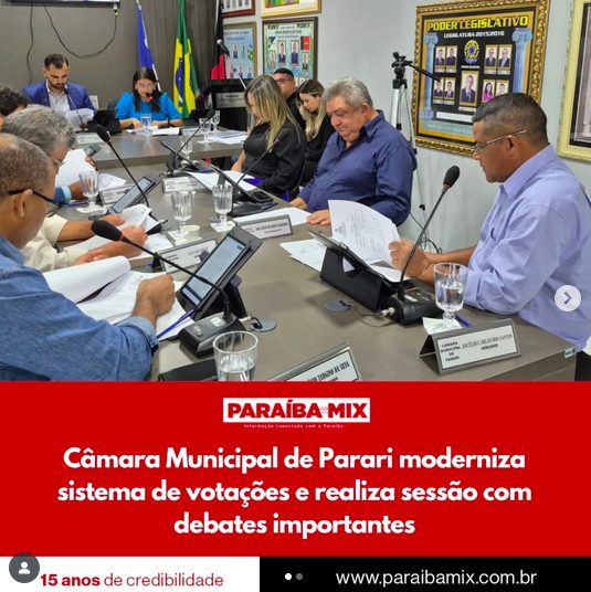 Câmara de Parari Moderniza Votações com Tablets e Debate Temas Essenciais para a Comunidade